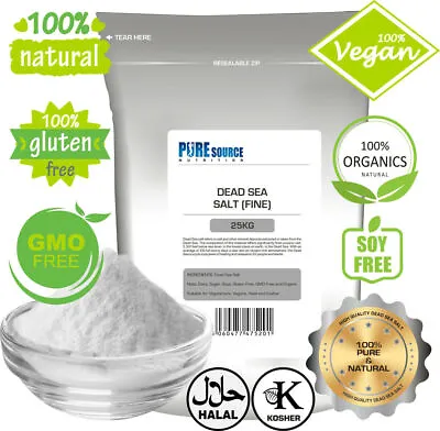 Dead Sea Salt SeaSalt | Fine 100% Natural | Organic FCC Food Grade | 100g - 25kg • £2.99