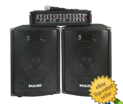 Pulse PMH200KIT 200W PA System With 10  Speakers 4-Channel Mixer Amp And... • £223