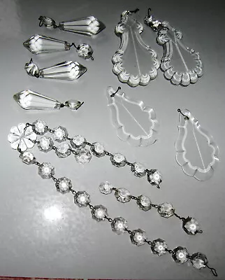 $14.99 • Buy Odd Lot Of Vintage Crystal Chandelier Parts Prisms