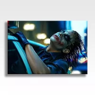 THE JOKER CANVAS Batman Dark Knight Heath Ledger Poster Wall Art 30 X20  CANVAS • £29.97