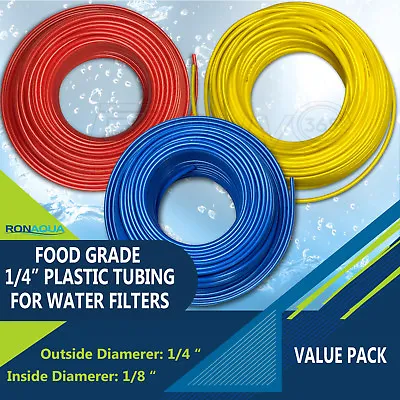 Food Grade 1/4  Plastic Tubing For RO Water Filter System Aquariums ETC • $14.99