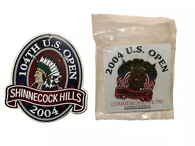 NEW 2004 US Open Shinnecock Hills Commemorative Pin & Golf Bag Tag • $17.95