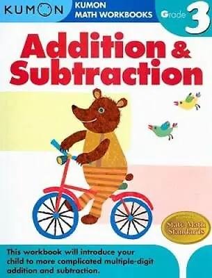 Grade 3 Addition & Subtraction (Kumon Math Workbooks) - Paperback - GOOD • $3.96