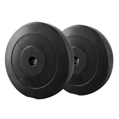 2 X 5KG Barbell Weight Plates Standard Home Gym Press Fitness Exercise Rubber • $30.34