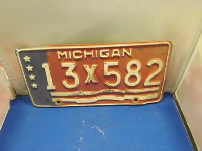 Vintage Michigan Municipal Bicentennial License Plate # 13 X 582 1976   • $9.23