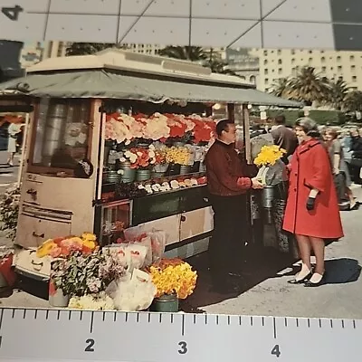 Vintage Postcard - Street Flower Vendor Cart San Francisco California CA 1964 • $5.99