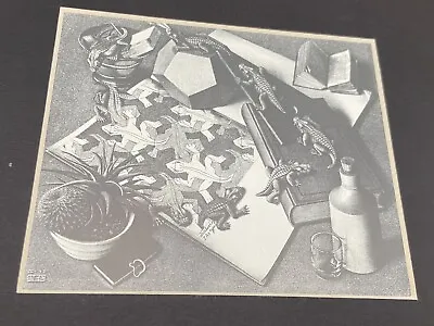 M.C. Escher “Reptiles” Small Art Print On Thick Card Stock MC Black White • £22.80