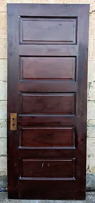 30 X78  Antique Vintage Old Salvaged SOLID Wood Wooden Interior Door 5 Panels • $249.99