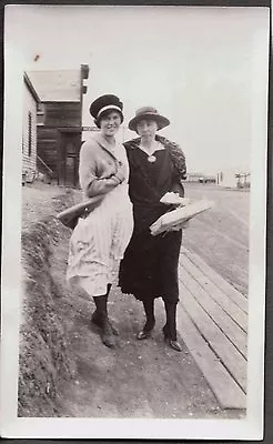Vintage 1923-1925 Inverness Montana 2 Ladies By Restaurant Street View Old Photo • $12.99