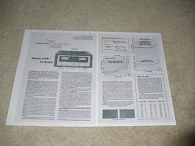 Marantz 510m Super Amplifier Review 1976 2 Pgs RARE! • $9.99