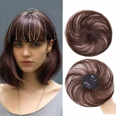 Human Hair Topper Clip In Thin Hairpiece Toupee Top Pieces Wiglet For Women • £5.33