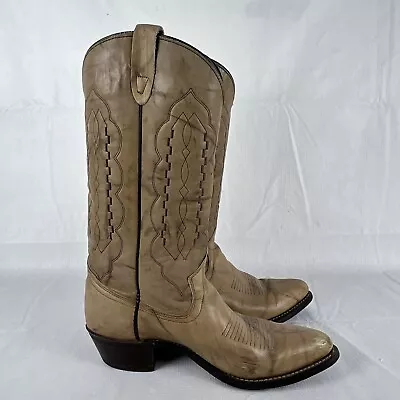 Texas Boot Co. Men's Western Cowboy Boots Beige Size 9 D Style 5508 USA Made • $33.95