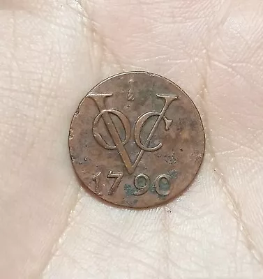 Dutch Netherlands Colonial VOC Duit  1790 Child Utrecht NewYork Penny Coin E326 • $15