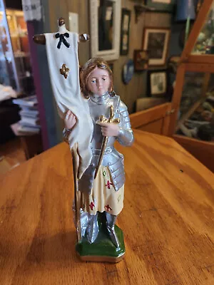 9 3/4  Composite Vintage Vatican Souvenir Religious Saint In Armor Statue • $5.95