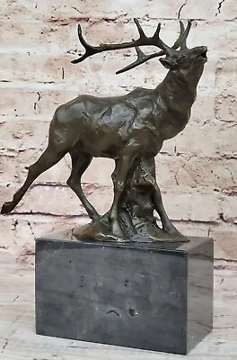 Bronze Marble Statue Elk Stag Buck Trophy Game Hunter Sculpture Art Figurine Art • $124.50