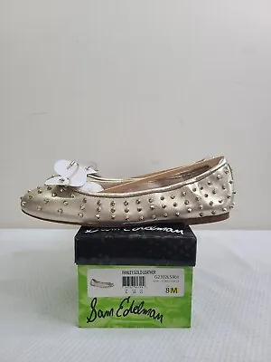 Sam Edelman Women's Fanley Gold Leather Studded Ballet Flat Size US 8M NEW • $39.99