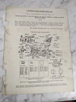 Van Norman Machine Piston Grinder Service Parts List Manual 76 85 88 Relio • $85