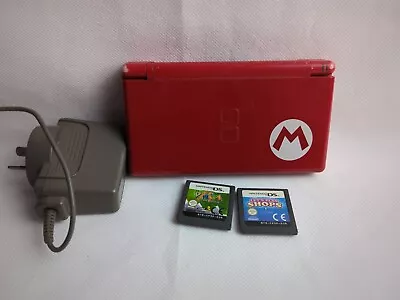 Nintendo DS Lite | Mario Edition | With Original Charger & 2 Games | Tested • $129.95