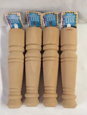 Lot Of 4 - Unfinished Wood Furniture Legs 7.5  Inch  - Early American Style  NEW • $20