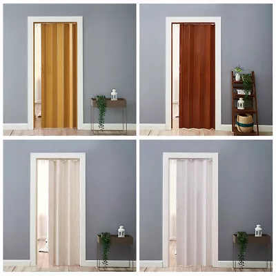 Folding Door Natural Pine Effect PVC Internal Accordion Concertina Sliding Door • £39.99