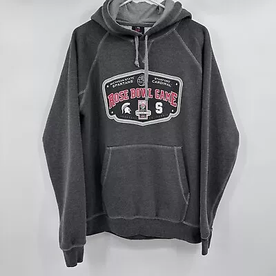 Rose Bowl 2014 Hoodie Mens L Gray Michigan Stanford Pullover Sweatshirt Football • $16.90