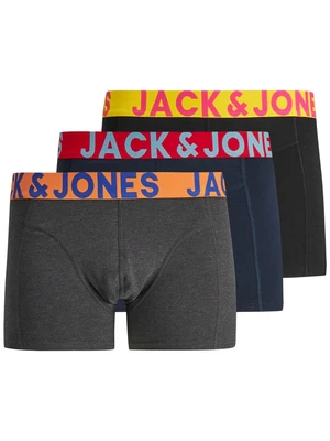 £17.99 • Buy Jack & Jones Mens New 3 Pack Trunks Boxer Shorts Underwear Black Navy Grey