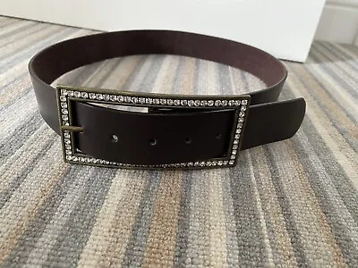 £8.99 • Buy Lakeland Leather Diamonte Brown Belt Brand New