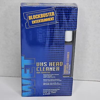 NIP Blockbuster Video VCR VHS Head Cleaner Non-Abrasive Wet System • $19.95