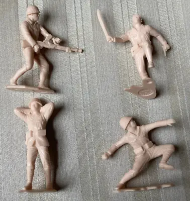 Vintage 1963 Louis Marx Toy Soldiers Set Of 4 Tan Flesh Japanese Army Men • $8.95