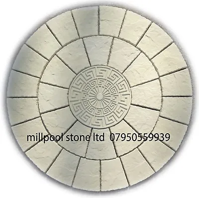 1.8m  Buff Greek Keystone Paving Circle Patio Slabs Stone (delivery  Exceptions) • £157