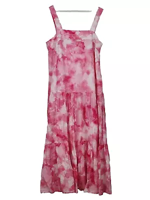 Witchery Tank Dress Womens Pink/White Maxi Size 14 • $32