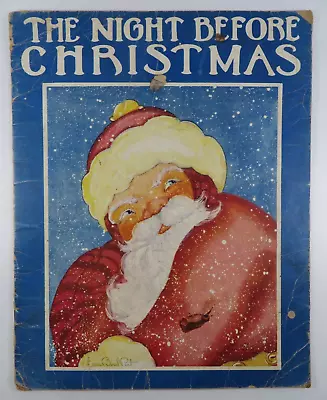 Vintage 1936 THE NIGHT BEFORE CHRISTMAS Book Fern Bisel PEAT Art Deco Saalfield • $34.99