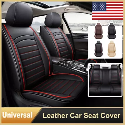 Leather Automotive Car Seat Covers Waterproof Cushions Full Set/Front Universal • $132.25
