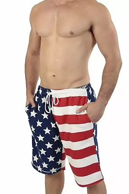 Men's Patriotic American USA FLAG Lightweight Fleece Sweatpants Shorts • $19.95