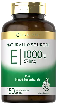 Vitamin E Mixed Tocopherols | 1000 IU | 150 Softgels | Non-GMO | By Carlyle • $25.09