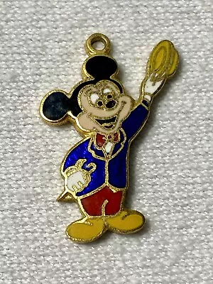 Vintage Walt Disney Productions Enamel Mickey Mouse Charm Pendant 1929-1986 Mark • $18.99