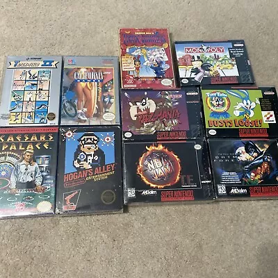 10 CIB Super Nintendo NES SNES Video Game Lot All Complete In Box Solid Titles • $225