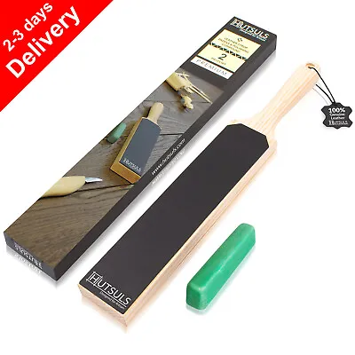 HUTSULS Double Sided Leather Strop Paddle Compound Knife Kit Sharpener Honing • $24.99