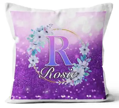 Personalised Any Name Floral Design Cushion Printed Birthday Gift 48 • £11.99