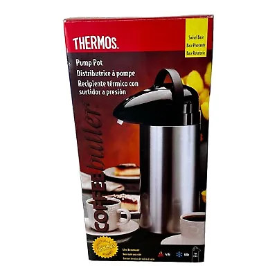 Thermos 2 Qt. Thermal Pump Dispenser Coffee Tea Karafe Hot Cold Swivel Base  • $20