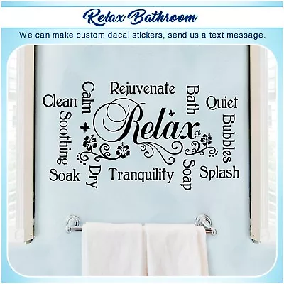 Relax Bathroom English Quote Saying Vinyl Wall Home Decor Art Sticker Decal152 • $13.99