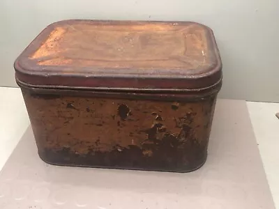 Vintage Tin Metal Hinged Bread Box - Farm House Decor • $8.98