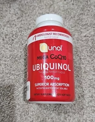 Qunol Mega Ubiquinol CoQ10 100mg 120 Count Softgels NEW SEALED Expires 04/2026 • $32.50