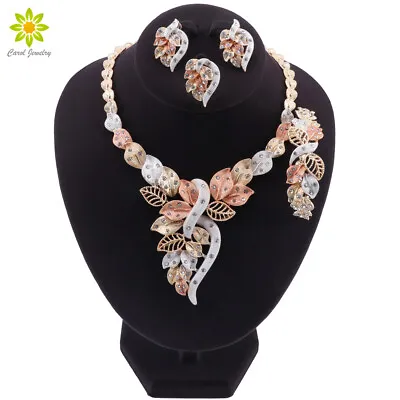 Fashion African Beads Necklace Earrings Set Nigerian Woman Wedding Jewelry Set  • $16.99
