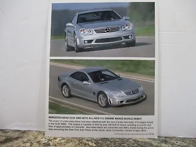 2004 All-new Mercedes-benz Sl65amg Debut Press Release And Color Photo Original • $7.95