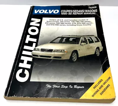 VOLVO Repair Manual Chilton #72302 1990 - 98 Coupe Sedan Wagon All US Canadian • $18.81