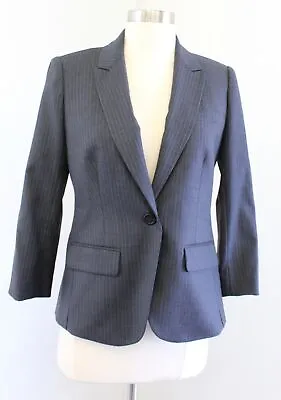 J Crew Super 120s Gray Pinstripe Sidney Blazer Suit Jacket Size 4 Wool • $19.99