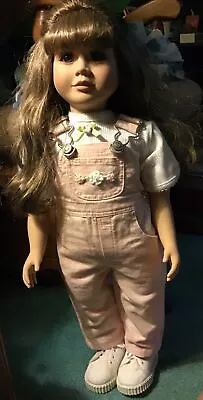 1999 My Twinn 22” Doll Long Light Brown Curly Hair Purple Eyes Adorable! EUC • $39.90