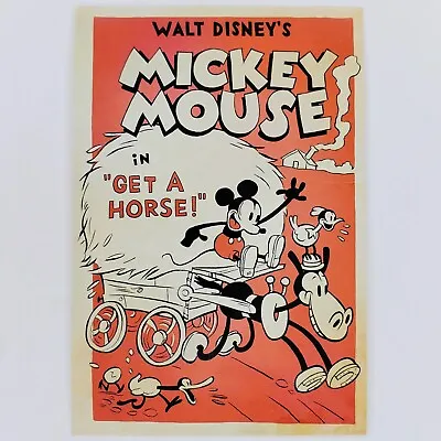 Mickey Mouse Postcard Art Of Disney Movie Poster Get A Horse Horace Horsecollar • $5