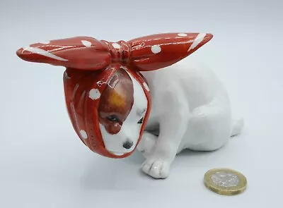 Vintage Pit Bull Dog With Bandana Porcelain Figurine Unbranded • £10